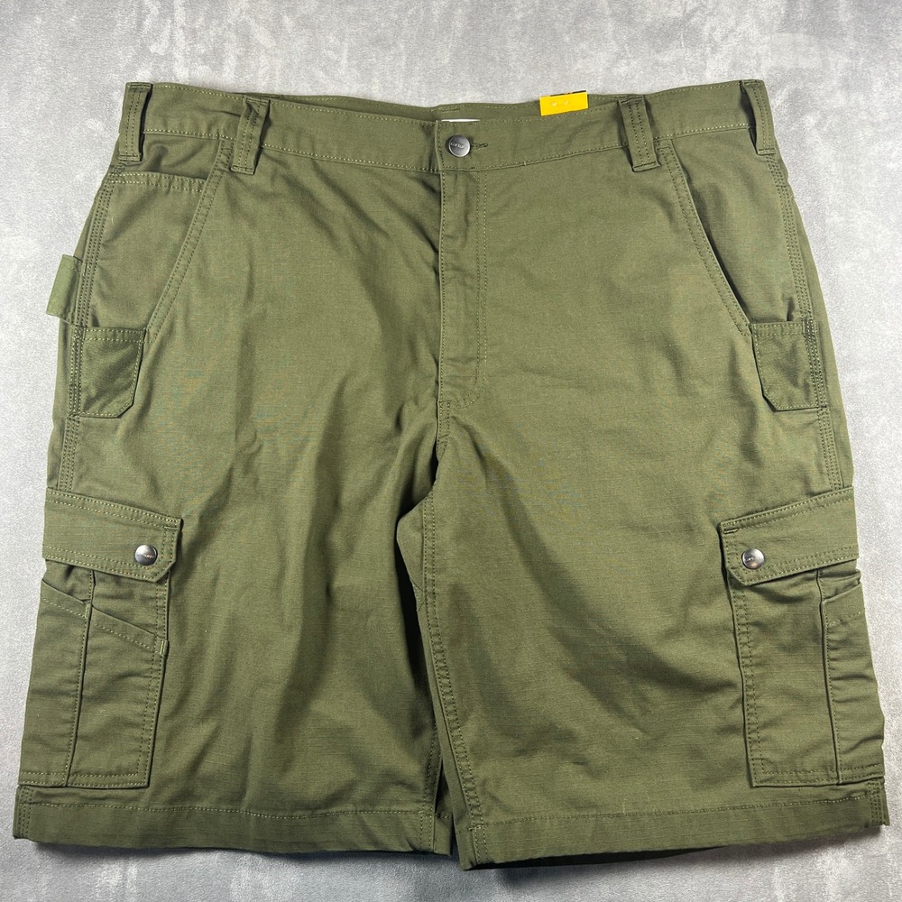NWT Carhartt Rugged Flex Relaxed Fit Ripstop Cargo Work Shorts Moss Green 40